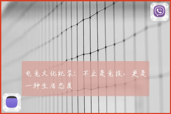 电竞文化纪录:不止是竞技,更是一种生活态度